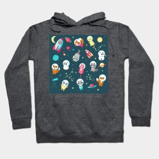 Woodland Animals in Space Hoodie